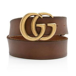 Gucci Distressed Leather GG Marmont Belt - Size 36 / 90